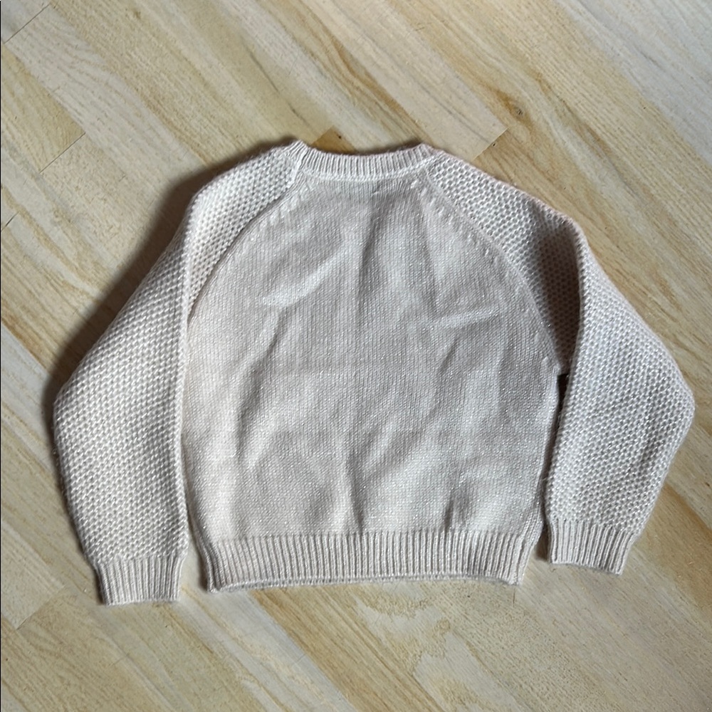 Girls Cream Sweater with Pink Floral Embroidery - Picture 7 of 7